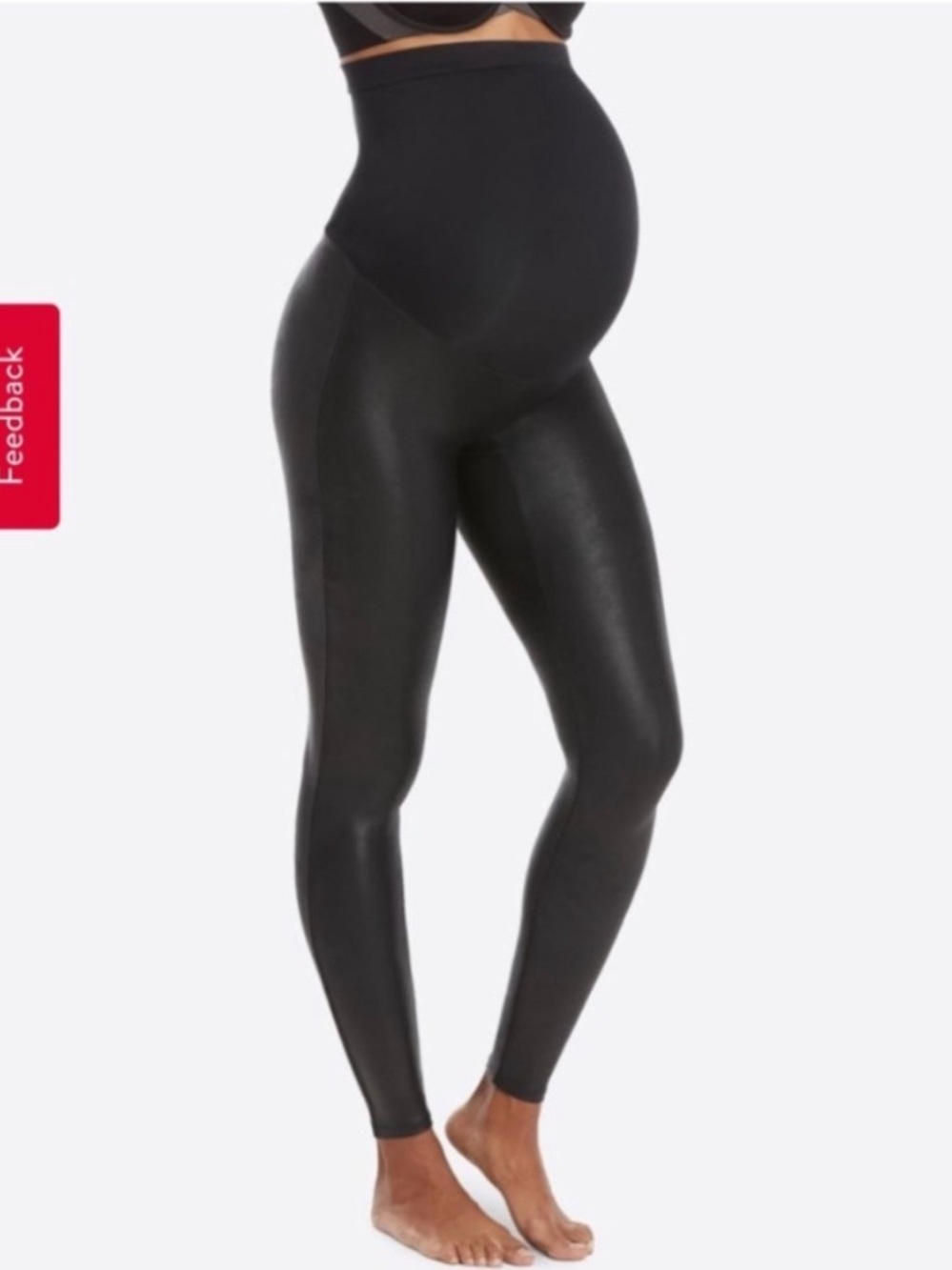 Spanx Mama Faux Leather Maternity Leggings Very Black Size Small - Picture 2 of 5
